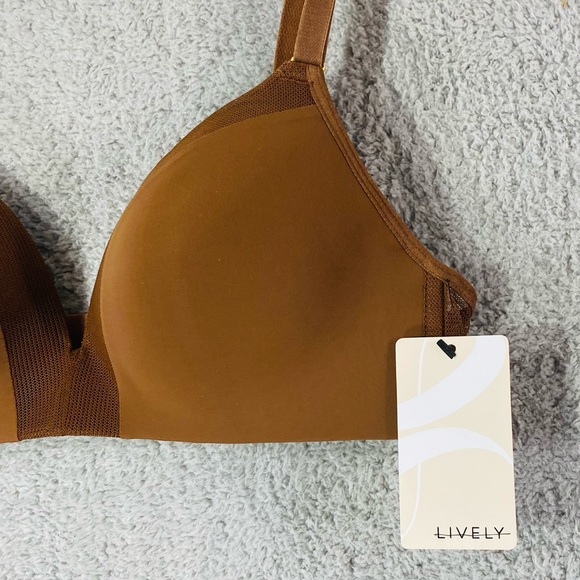 LIVELY Bra Women Size 36 A Brown Espresso Wireless Intimate Padded lingerie Hook - Picture 9 of 16